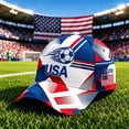 thumbnail image 3 of Cevemin USA 2026 Patriotic Flag Soccer Baseball Cap, Adjustable Sport Printed Sun Hat for Men Women Football Sports Fans Daily Outdoor Wear, 3 of 7