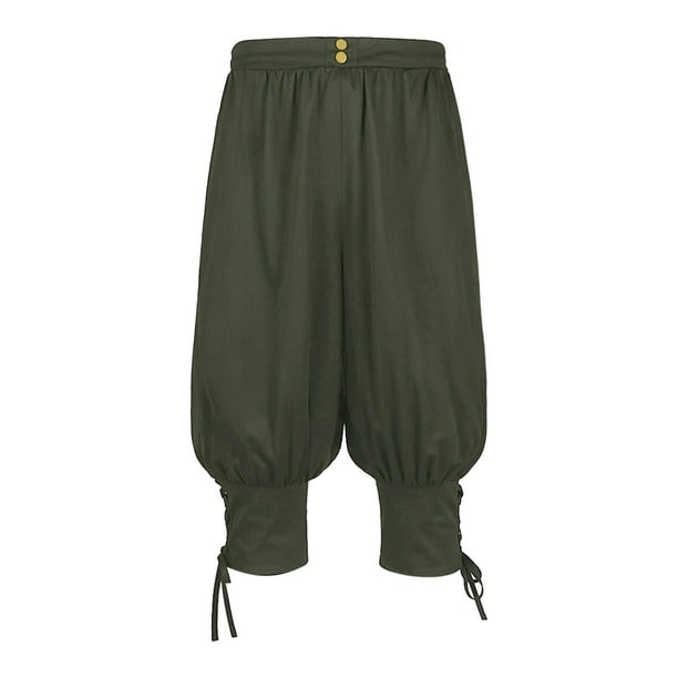 Pantalones retro de color liso con correa al tobillo para hombre - Secado rápido - Costa/Casual - Poliéster - Tallas S-XXXL