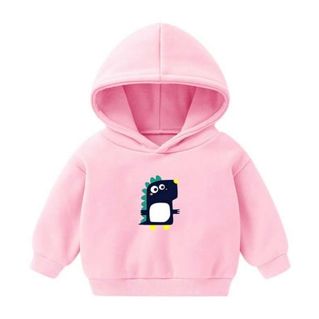 

Ernkv Hooded Sweatshirts for Child Winter Kids Hoodies Boys Girls Hoody Children Dino Cartoon Pullover Outerwear Pink 5-6 Years