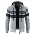 thumbnail image 2 of CEHVOM Autumn And Winter New Men's Color Matching Plus Velvet Plus Size Hooded Cardigan, 2 of 3