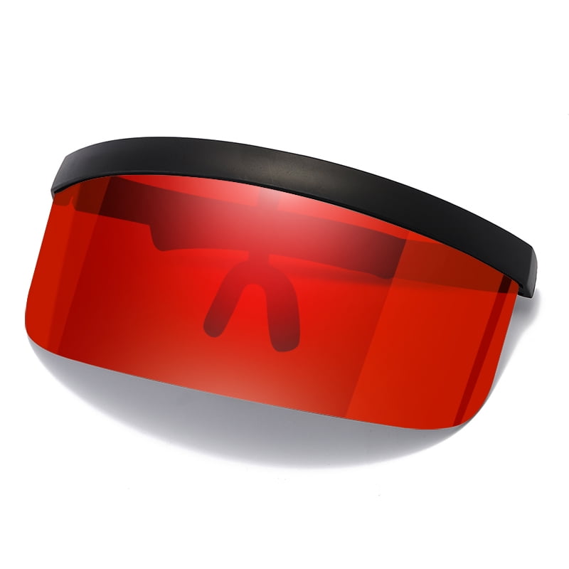 Men Women Universal Eyes Shield Oversize Shield Visor Sunglasses Flat