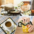 thumbnail image 4 of White Sunflower Kitchen Oven Mitt and Pot Holder Sets 2 Pcs for Baking, Cooking and Grilling, Heat Resistant Up To 392 °F, 4 of 7