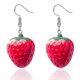 thumbnail image 2 of Pendientes de fresa roja con personalidad creativa, lindos pendientes colgantes de hongo con simulación de resina de fruta 3D, 2 of 5