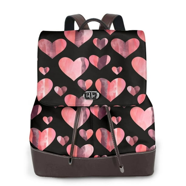 Fotbe Hearts Mochila Bolso con Estampado para Mujer, Mochila Antirrobo de Nylon Impermeable, Bolsa Ligera de Hombro