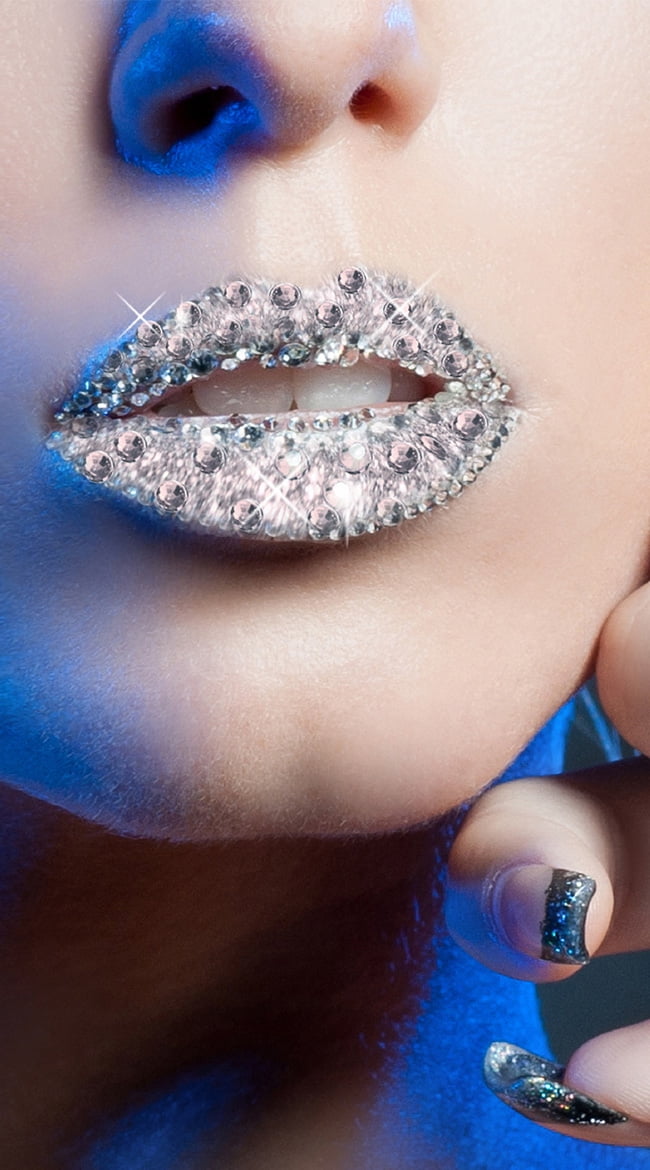 silver kisses glitter lips sticker walmartcom walmartcom