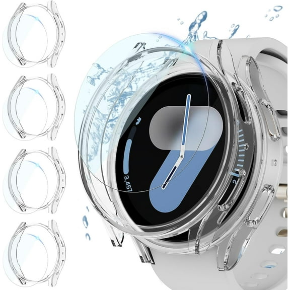 XIHAMA 4 Pack Samsung Galaxy Watch 7 44mm Screen Protector, Hard PC All-in-One HD Anti-fog Tempered Glass Protective Film, Compatible with Galaxy Watch 7 44mm, Unisex