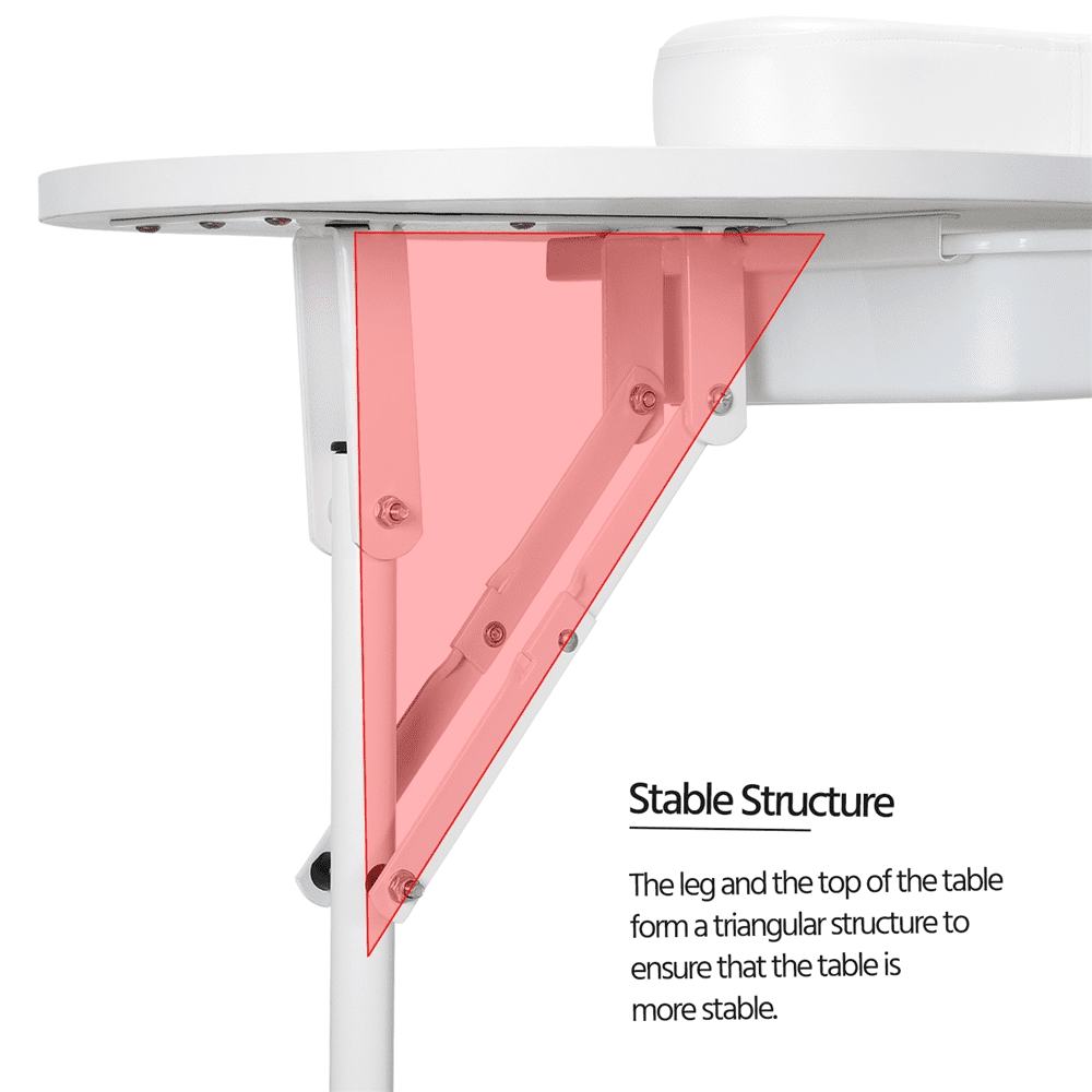 Alden Design Folding Manicure Table Nail Beautician Desk with Lockable Wheels & Bag