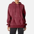 thumbnail image 6 of IYYVV Hoodies for Women Trendy Oversized Hooded Fleece Sweatshirts Casual Long Sleeve Pullover Sweaters Fashion Winter Clothes Purple Pink 4XL, 6 of 6