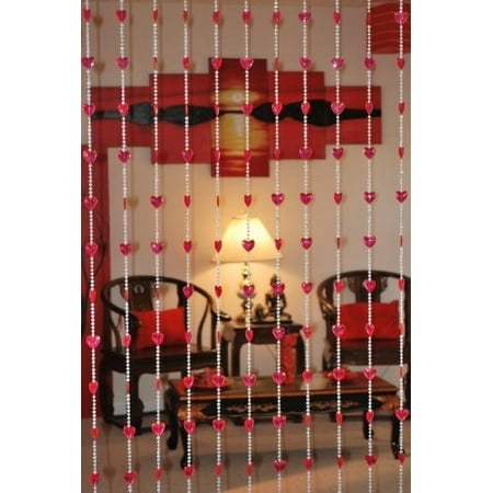 beaded acrylic curtain heart