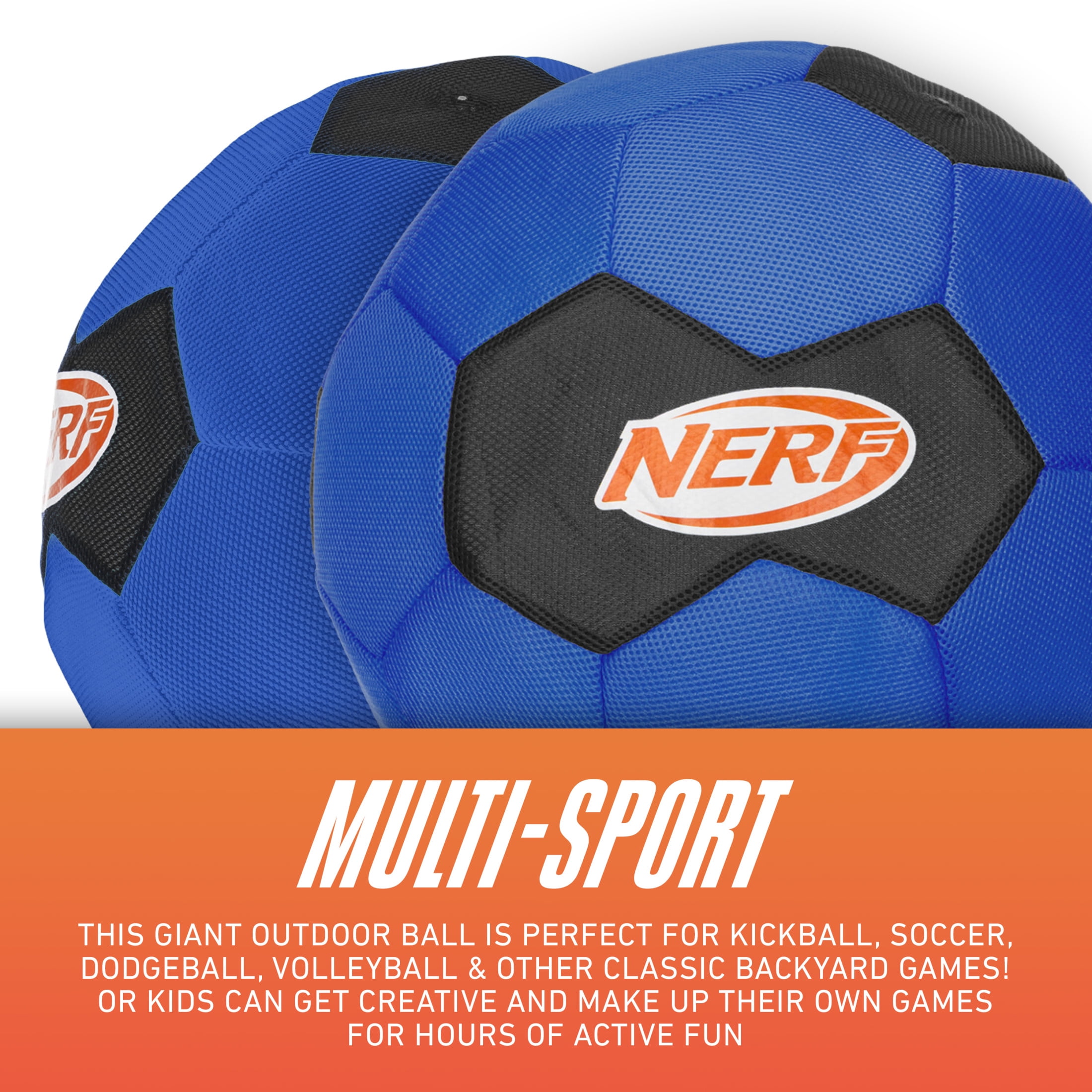 NERF Mega Ball - 20" Inch Big Outdoor Kids Kickball, Soccer Ball, Dodgeball for Backyard Games - Giant Multi Sport Toy for Outdoor + Lawn Games - Super Fun Kids Sports Toy
