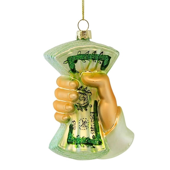 Cody Foster Hand With Cash - One Ornament 4.25 Inch, Glass - Dollar Bills Go9588