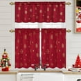 thumbnail image 5 of Christmas Valance for Kitchen, Gold Snowflake Foil Print Christmas Curtain Valance 18 Inch Length, Rod Pocket Red Short Curtains for Kitchen, 52" W x 18" L, 1 Panel, 5 of 5