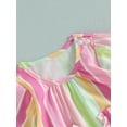 thumbnail image 5 of Bagilaanoe Newborn Baby Girl Rompers Rainbow Striped Print Short Sleeve Bodysuit 3M 6M 12M 18M Infant Summer One Piece Jumpsuit, 5 of 8