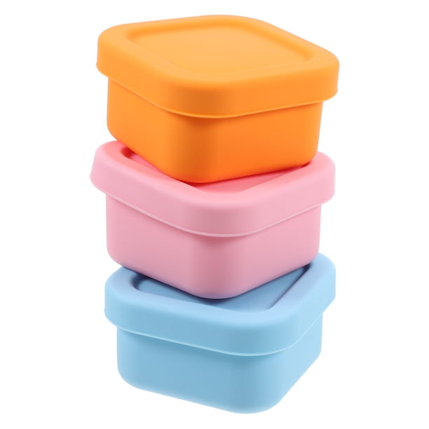 Caja de silicona para comida pequeña, caja hermética para aperitivos y congelador, caja de mantenimiento fresco, 3 uds.