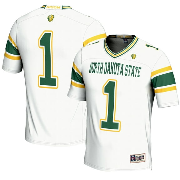 Men's GameDay Greats #1 White NDSU Bison Endzone Football Jersey