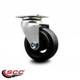 thumbnail image 2 of 4 Inch Rubber on Cast Iron Wheel Swivel Caster with Roller Bearing SCC, 2 of 2