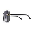 thumbnail image 3 of Womens Glitter Sparkling Shield Rimless Square Butterfly Sunglasses Black Silver Smoke, 3 of 4