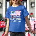 thumbnail image 4 of UACY Kids 250 Anniversary USA Shirts 250 Year American Flag Tshirt Boys and Girls Happy 250th Tee 4th of July Tops (Blue, 10-11Years), 4 of 5