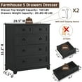 thumbnail image 2 of 5 Drawers Dresser Chests for Bedroom, Vertical Wood Chest of Drawers, Dressers Organizer for Bedroom, Living Room,Hallway, Black, 2 of 6