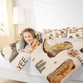 thumbnail image 4 of jejeloiu Cowboy Boot Cactus Floral 7pcs Bedding Comforter Set Kids,Beige Western Print Queen Bedding Sets,Reversible, 4 of 7