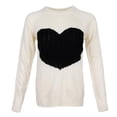 thumbnail image 2 of De Estampado De Corazones Cuello Mujer Casual Fino para proteger Relajante Moderna Beige S Hugo Suéter con estampado de corazones, 2 of 9