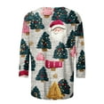 thumbnail image 3 of Christmas Tree Shirts for Women 3/4 Sleeve Holiday Graphic Tee Winter Casual Tops Xmas Party Outfit Pullover, 3 of 4
