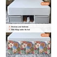 thumbnail image 7 of Boho Floral Wrap Around Bed Skirts for Queen Bed 16" Drop,Bed Skirt with Adjustable Elastic Belt Dust Ruffle Bed Valance for Bedroom Hotel Bohemia Colorful Mandalas Botanical Flower Bed Frame Cover, 7 of 7