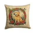 thumbnail image 2 of Labrador Retriever Christmas Flowers Throw Pillow 14 in x 14 in, 2 of 2