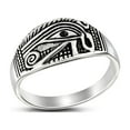 thumbnail image 6 of The Eye of Horus Egyptian Hieroglyph .925 Sterling Silver Ring for Female and Male Anniversary Jewelry Gift Size-7, 6 of 9