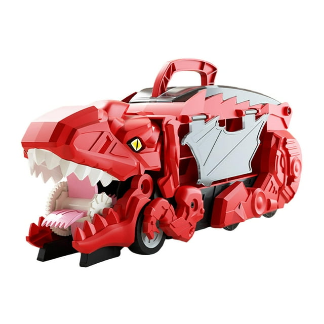 Camión de dinosaurio, coche de juguete, dinosaurio tragando vehículo, juego deslizante, coche de juguete Rojo