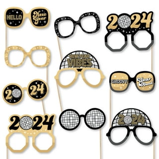 LOKESI 12 Pack Happy New Year Eyeglasses Fancy New Year Party Glasses Celebration Party Favor for 2024 New Year's Eve Party Decorations