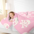 thumbnail image 3 of Manfei Gothic Skull Twin Comforter Sets 2pcs, Happy Halloween Bedding Set, Pink White Cream,Pink Reversible,1 Comforter and 1 Pillowcase, 3 of 6