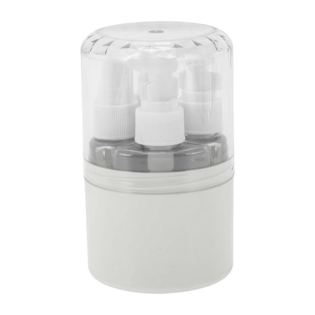 Conjunto de Contenedores de Viaje de 4 Piezas, Juego de Botellas Portátiles de Viaje, Gris