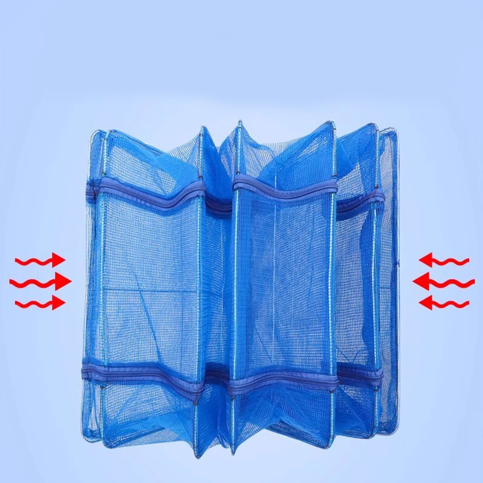 Drying Rack 4 Layers Folding Fish Meshes Drying Net with Zippers Opening Home Drying Vegetable Net Easy to Use