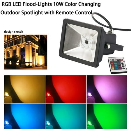

LED Control Flood-Lights 10W Changing Outdoor Color Remote Spotlight with RGB Projector Home Projector TANGNADE