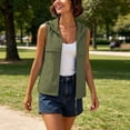 thumbnail image 6 of QIYAGBSA Vests for Women Lightweight Hooded Zip Up Sleeveless Outdoor Utility Vest with Pockets for Spring Summer Travel (Green, S), 6 of 9