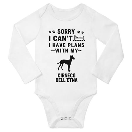 

Sorry I Can t I Have Plans With My Cirneco dell Etna Baby Long Sleeve Bodysuit (White 12-18 Months)