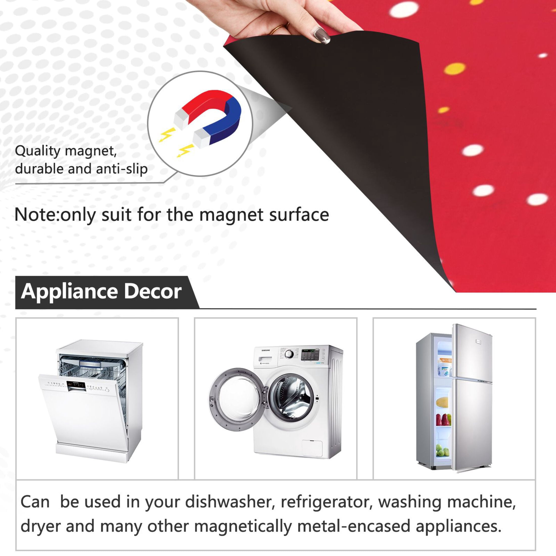 Dishwasher Magnetic Sticker 23x26 Inch Refrigerator Magnetic Sticker Washing Machine Magnetic Sticker Kitchen Panel Magnetic Sticker Home Decor Red Christmas Bear