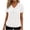 White, variant on Women's Short Sleeve Cotton T Shirts Banded Bottom Pleated Tops Dressy Casual V Neck Blouson Shirt Comfy Soft Plain Top Solid Color Basic Tshirt Blouses