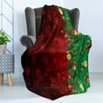 thumbnail image 4 of Christmas Soft Flannel Fleece Blanket, Trippy Xmas Tree Backdrop Traditional Themed Jingle Artisan Design Print, Cozy Plush for Indoor and Outdoor Use, 50" x 70", Burgundy and Green, by Ambesonne, 4 of 5