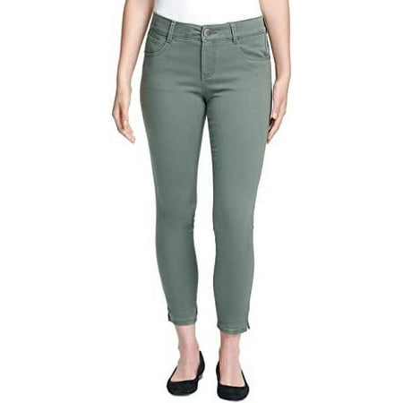 G.H. Bass & Co. Women's Comfort Comfort Waist Twill Waistband Skinny Ankle Crop Pants (10, Green)