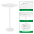 thumbnail image 4 of White round side table Small end table 2 piece set Modern décor dining table Pedestal Drink table with marble base Suitable for small spaces Living room Bedroom Outdoor, 4 of 7