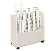 Safco 50 Compartment Mobile Wood Roll Files Storage in Putty