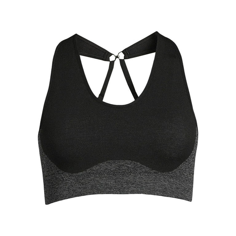 Triangle Sports Bra in Black stretch cotton for Girl Dim Sport
