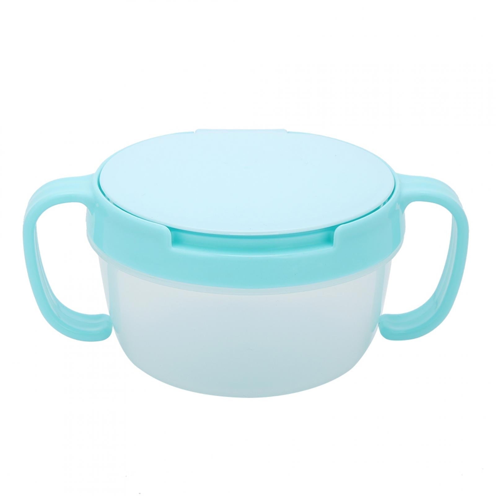 Snack Cup,BPA Free Dual handle Spill proof Food Bowl,Snack Container,Reuseable Small Storage Container jars,Leak Resistant Airtight Lids[Blue]
