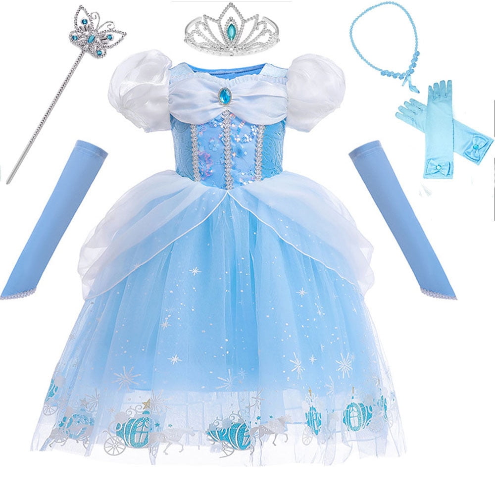 Girls Princess Elsa Dress Costume Birthday Party Dress Up for Toddler