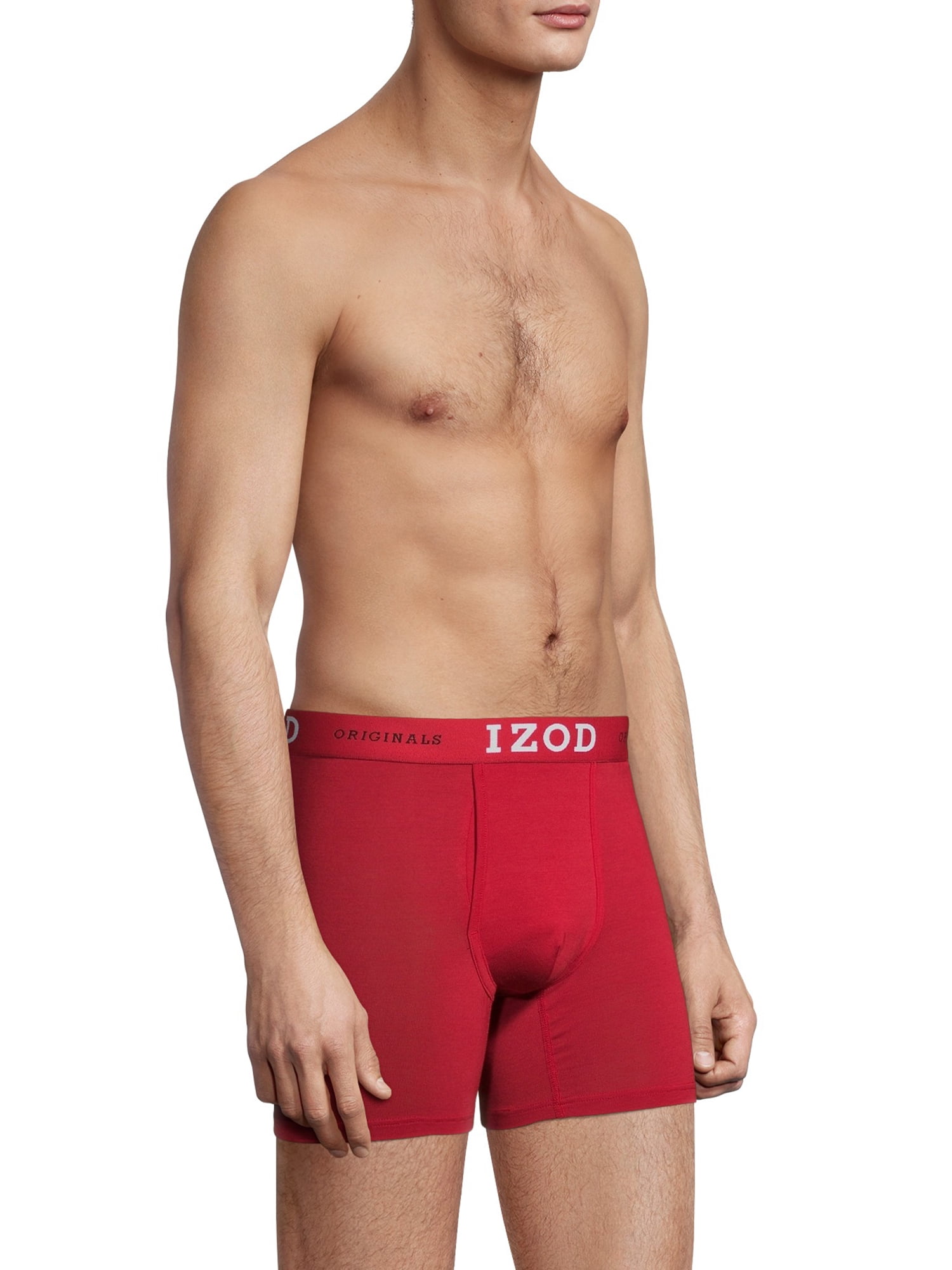 IZOD Men's Mid Thigh Boxer Brief Underwear, 3-Pack, 5.5"
