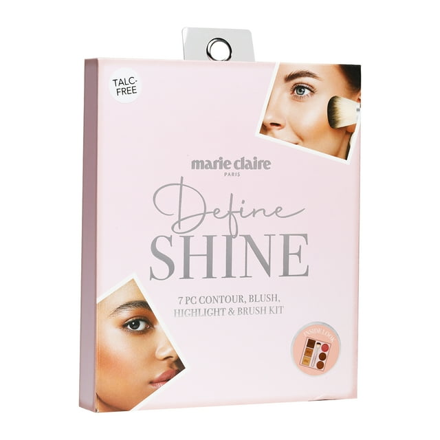 Paleta Facial, Rubor, Contorno, Brocha, Maquillaje Iluminador, 7 pz