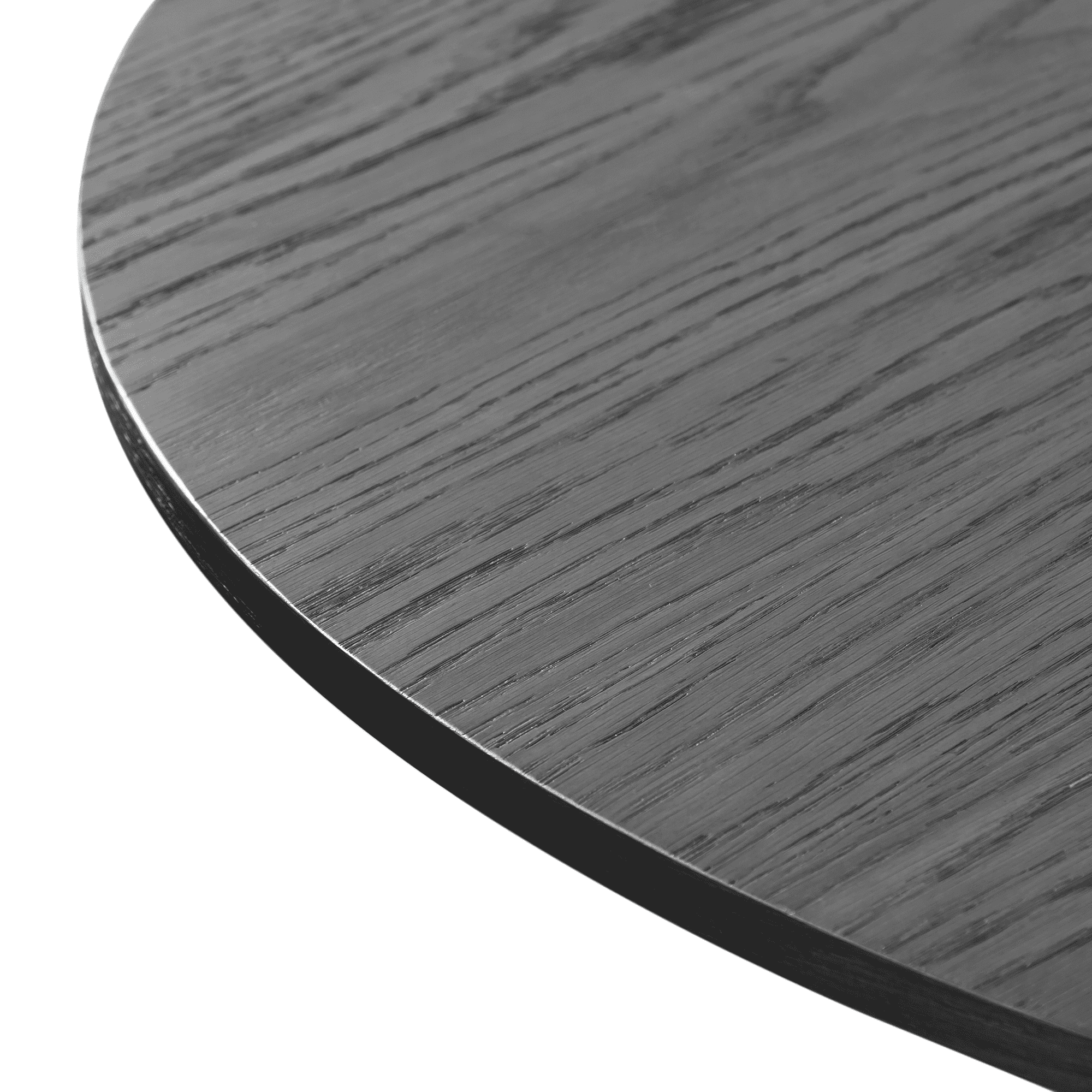 MAYEERTY Wood Round Dining Table, Mid-Century Modern Dining Table for Small Spaces with Rattan Legs, 46"x46"x30", Black