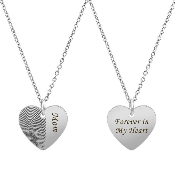 Anavia Personalized Half Heart Fingerprint Necklace Memorial Keepsake Stainless Steel Engraved Actual Thumb Print Jewelry Engraving With Gift Box Silver Com - Thumbprint Heart Pendant Anavia Personalized Half Heart Fingerprint Necklace Memorial Keepsake Stainless Steel Engraved Actual Thumb Print Jewelry Engraving With Gift Box Silver Com - Thumbprint Heart Pendant